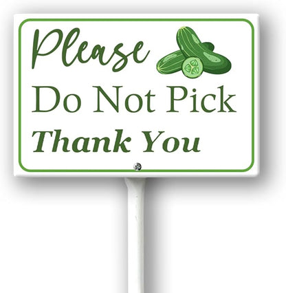 Boylee (8X12) IN Please Do Not Pick Cucumber Thank You Yard Sign With Stake Rustproof Aluminum Fruit Vegetable Signs Stand for Home Orchard Garden Outdoor Decoration