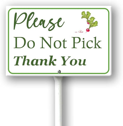 Boylee (8X12) IN Please Do Not Pick Radish Thank You Yard Sign With Stake Rustproof Aluminum Fruit Vegetable Signs Stand for Home Orchard Garden Outdoor Decoration