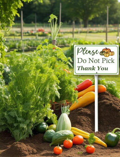 Boylee (8X12) IN Please Do Not Pick Pumpkin Thank You Yard Sign With Stake Rustproof Aluminum Fruit Vegetable Signs Stand for Home Orchard Garden Outdoor Decoration