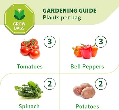 Coolaroo 4-Pack 10 Gallon Heavy Duty Plant/Vegetable/Fruit/Flower Breathable Fabric Grow Planter Pot Bags with Handles, Brick