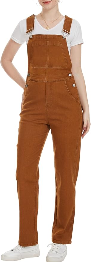 Bib Overalls for Women Fashion Jean Jumpsuit Adjustable Strap Coveralls
