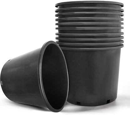 HOSTIC 6.3 Gallon Flexible Nursery Pots Gallon Pot with Drainage Holes Plastic Plant Large Container Suitable for Indoor Outdoor Vegetables Flowers Plants 10 PCS