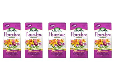Espoma Organic Flower-Tone 3-4-5 Natural & Organic Plant Food; 4 lb. Bag; Organic Fertilizer for Flowers, Annuals, Perennials & Hanging Baskets. Blossom Booster - 5 Pack