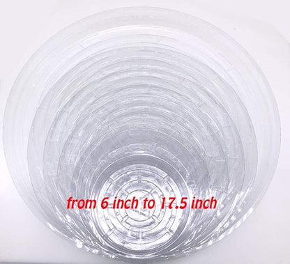 HORTIPOTS Round Pot Saucers 12 inch Clear Plastics (Pack of 10)