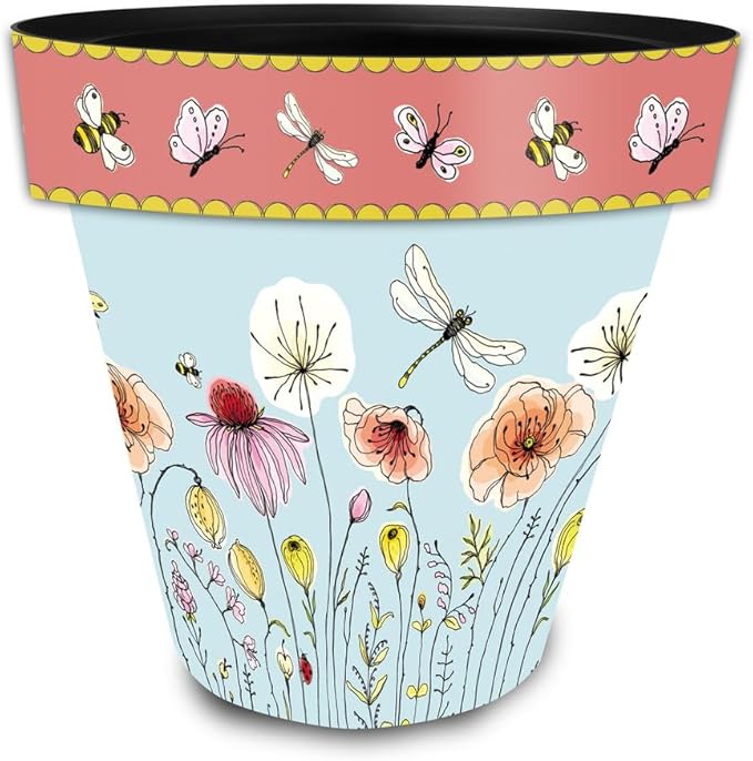 Briarwood Lane Spring Planter 8.5" x 8.5" x 8.5" Wildflowers Small for Spring Planter