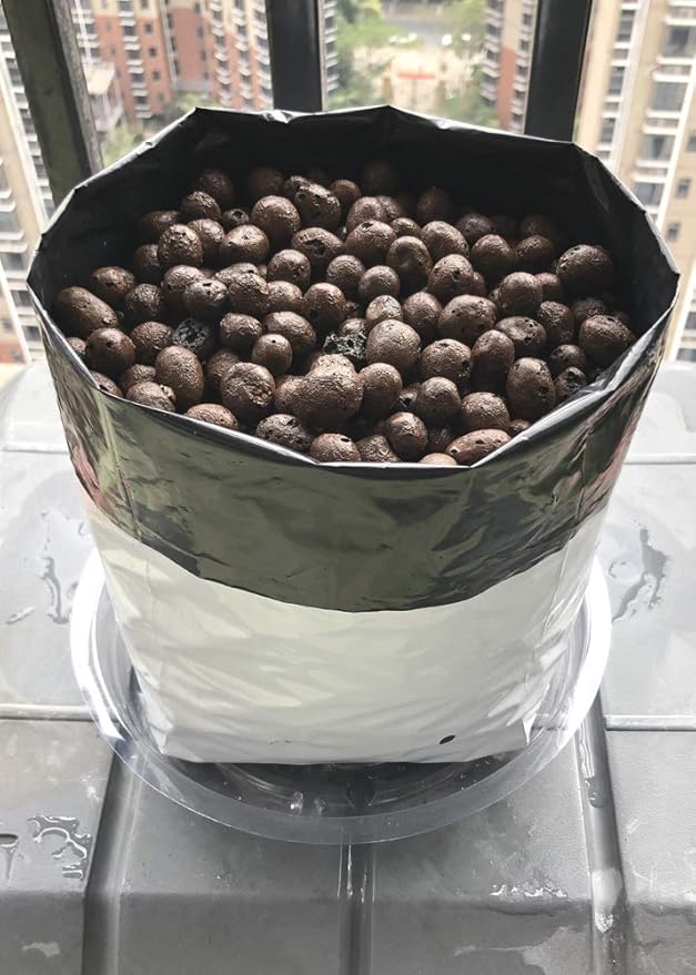 HORTIPOTS Black and White Plastic Grow Bags 1 2 3 Gallon (1 Gallon-Pack of 100)