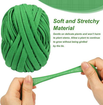 Shintop 2 Packs Garden Twine, Soft Plant Ties Green Tomato Ties Stretchy Garden String for Supporting and Tying Climbing Plants Veggies Flower(98 Feet/Roll