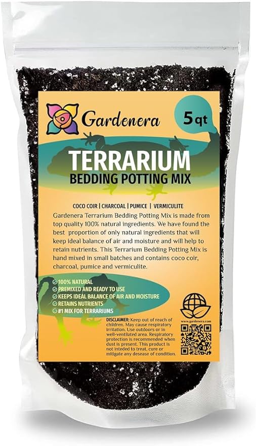 Cultivate Stunning Terrariums with Gardenera Terrarium Potting Soil - Tailored for Humidity-Loving Plant Varieties - 5 QUARTS