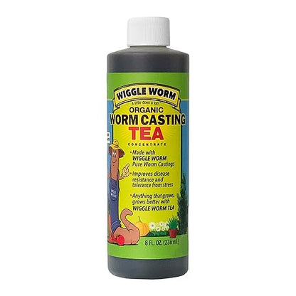 Pure Worm Castings Tea, 8 fl oz - Organic Liquid Fertilizer and Soil Amendment Concentrate for Indoor and Outdoor Plants