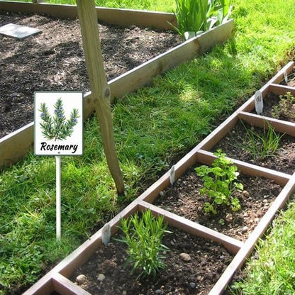 FemiaD Plant Label Signs Planted Herb Garden Markers Waterproof Aluminum Plant Stake Tags Rosemary Sign for Nursery Indoor Outdoor Garden Decoration 4.6x6inch