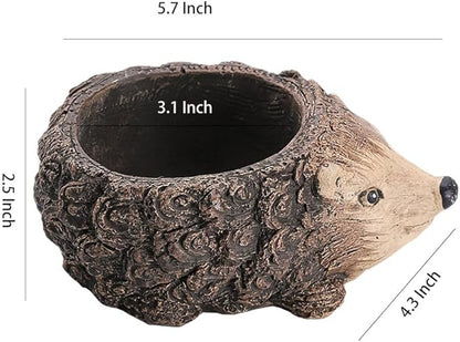 WAIT FLY Animal Cement Flower Pot Succulent Planter-Hedgehog-1 PCS