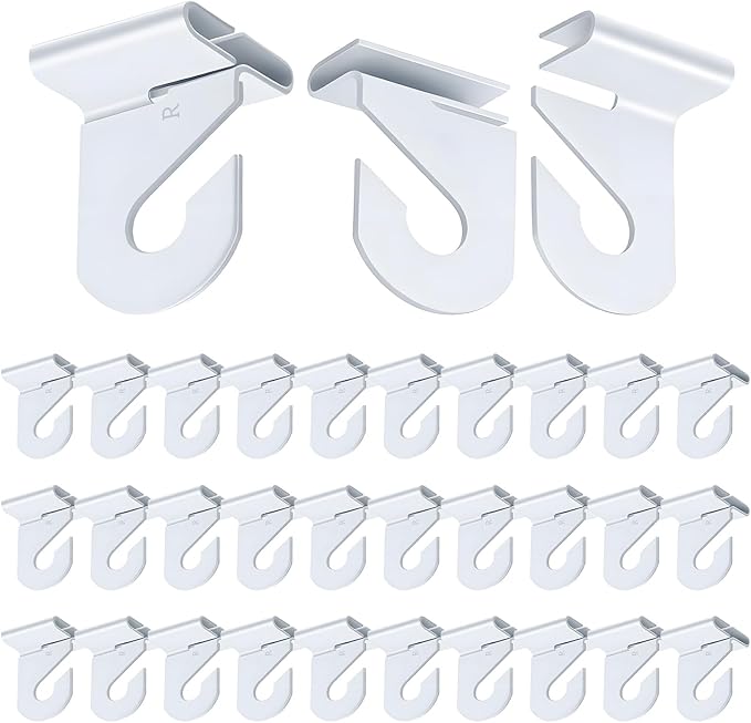 30 Pairs Drop Ceiling Hooks Heavy Duty Drop Ceiling Hook for Hanging Ceilings Hanging Hook Ceiling-Grid Hangers Ceilings Hooks for Classroom Hang Plants & Decorations Classroom Grid Office Wedding