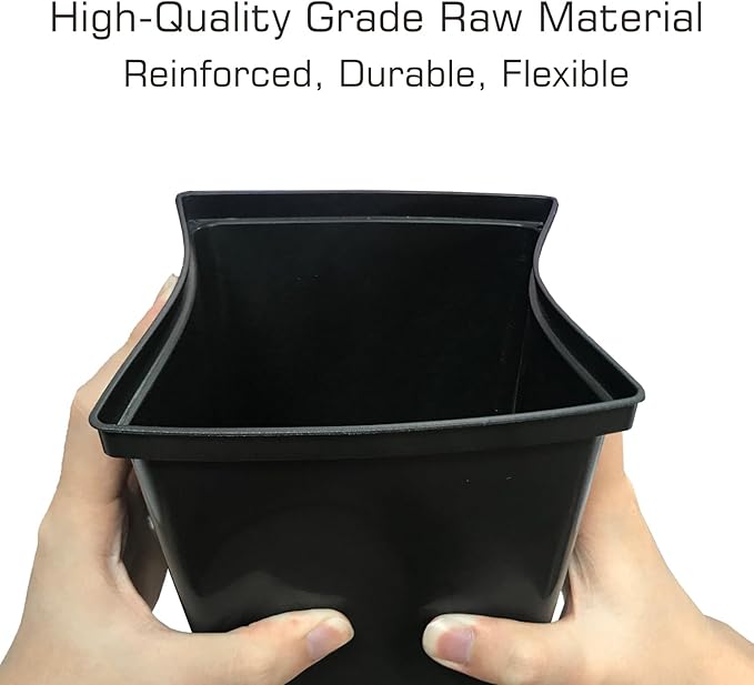 1/2 Gallon Square Nursery Pots 48PCS Black Thick Durable Plastic Flower Pots with Drainage Holes, Reusable Seedling propogation Starter Pots for Indoor Plants, Transplanting, Succulents