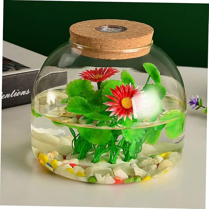 iplusmile 4pcs Landscape Glass Terrarium for Hydroponic Plants Elegant Display Container for Decor for Fish Tanks and Miniature Gardens