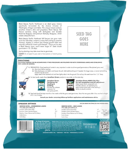 Jonathan Green (10366) Black Beauty Pacific Northwest Grass Seed Mixture (Made for Washington, Oregon, and Idaho) - Cool Season Lawn Seed (7 lb)