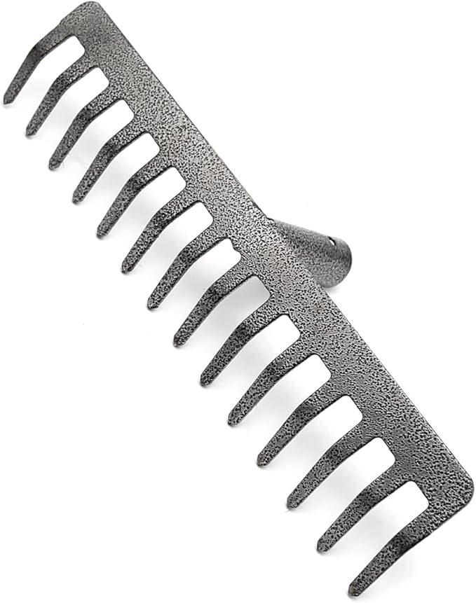 Rake Head Replacement, Heavy Duty Metal Rakes for Lawns, Rake Head Only Without Handle for DIY Gardening Tool. (14-Tines 0.9Lb)