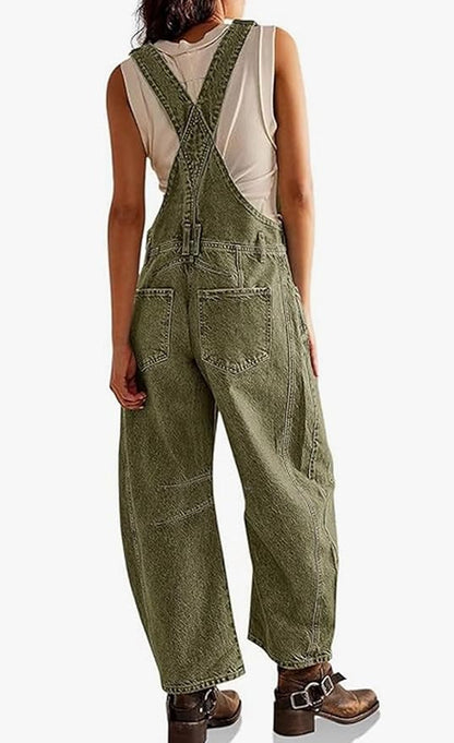 loveimgs Women Y2k Baggy Barrel Jeans Overalls Wide Leg Denim Pants Bib Overalls Jumpsuit Boyfriend Patchwork Jeans