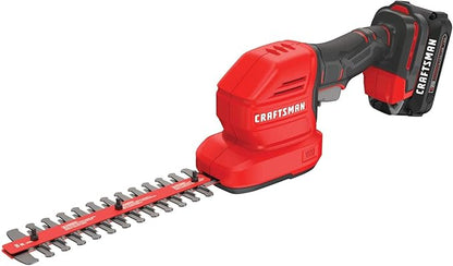 CRAFTSMAN V20 4 In. Cordless Handheld Grass Trimmer and 8 In. Mini Hedge Trimmer, Battery and Charger Included, Rechargeable 2 in 1 Grass Shear and Bush Trimmer (CMCSS800C1)