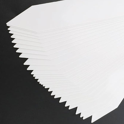Quluxe 200 Pcs 4" Plastic Nursery Plant Labels Stakes Name Tags White Planting Sticks for Outdoor Garden