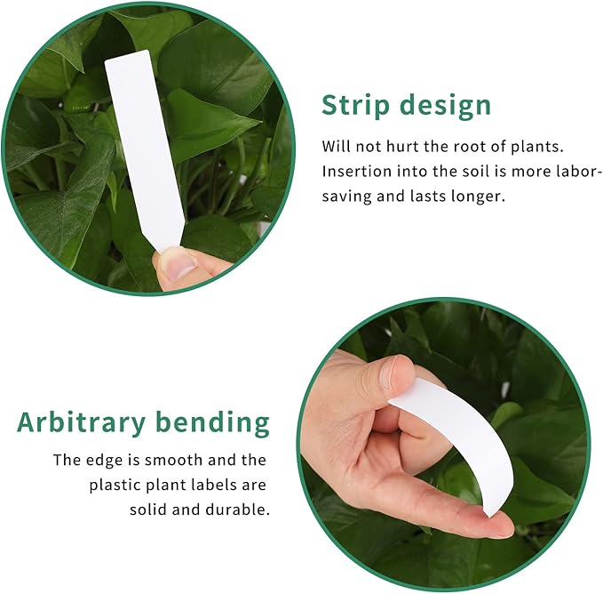 500 Pcs 4 Inch Plastic Plant Nursery Garden Labels Pot Marker Garden Stake Tags White,Box of 500