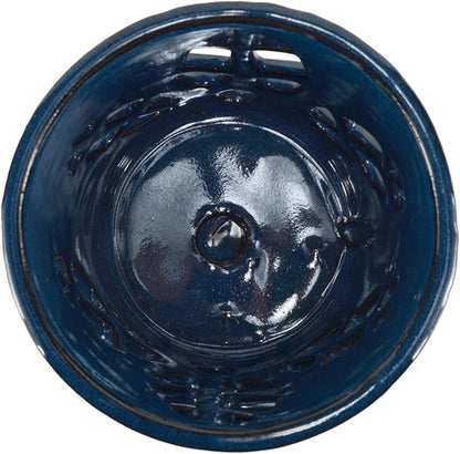 W&W Orchid Pot with Holes and Saucer for Repotting, Blue, 5.5 Inch