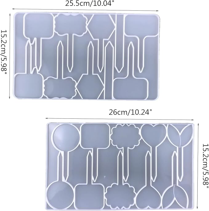 2pcs T-Shaped Silicone Plant Tag Mold Set