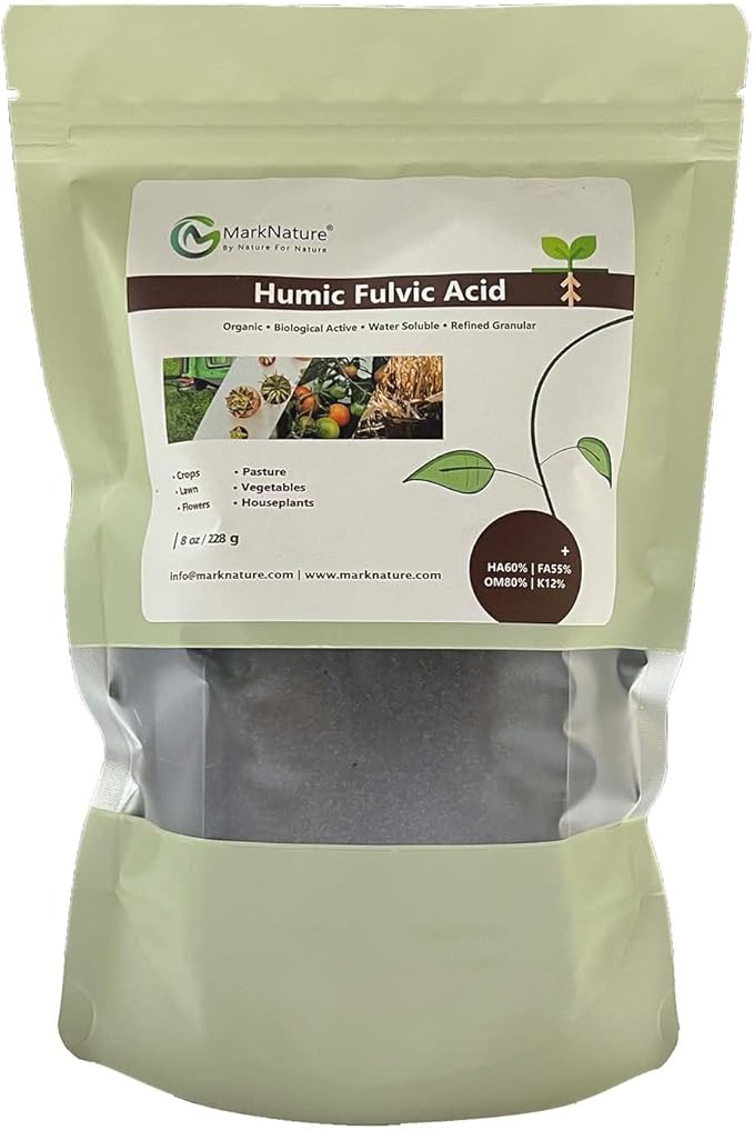 MarkNature Premium Organic Humic Fulvic Acid Granular Extract with Potassium and Exceptional Hard Water Solubility (8 oz)