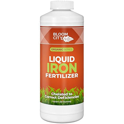 Chelated Liquid Iron – Bloom City Organic Iron Supplement for Lawns & Plants – 32 oz