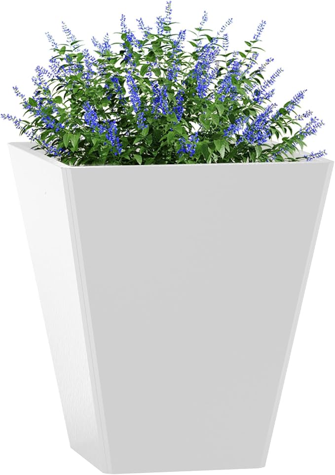 14 Inch Planters for Outdoor Plants, Large Tall Outdoor Flower Pots with Drainage Holes for Front Porch Patio Backyard Plants