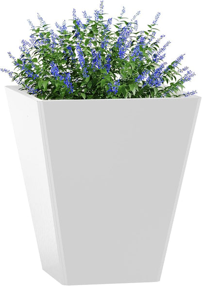 14 Inch Planters for Outdoor Plants, Large Tall Outdoor Flower Pots with Drainage Holes for Front Porch Patio Backyard Plants