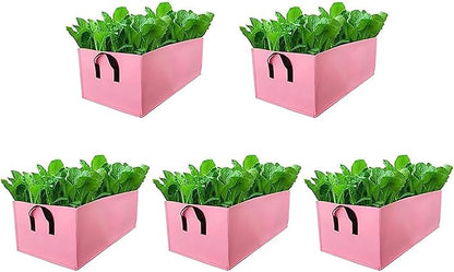 Ulalaza 5PCS Potato Grow Bags with Flap Plant Grow Bags Fabric Multi Ribbon Potato Bag Tomato Vegetable Growth Non-Woven Felt Planting Bag Transparent