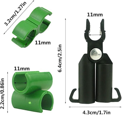 Orgrimmar 50PCS Adjustable Plant Trellis Connector Clip Gardening Stakes Connector Including A-Type Connecting Pipe Joint Buckle Clip Universal Buckle Fit to 11mm Stakes (50, 11mm)
