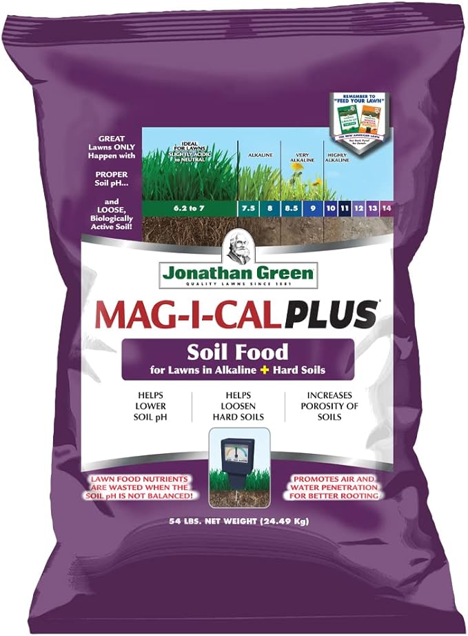 Jonathan Green (11357) Mag-I-Cal Plus Soil Food for Lawns in Alkaline & Hard Soils - Soil Amendment for Grass (15,000 Sq. Ft.)
