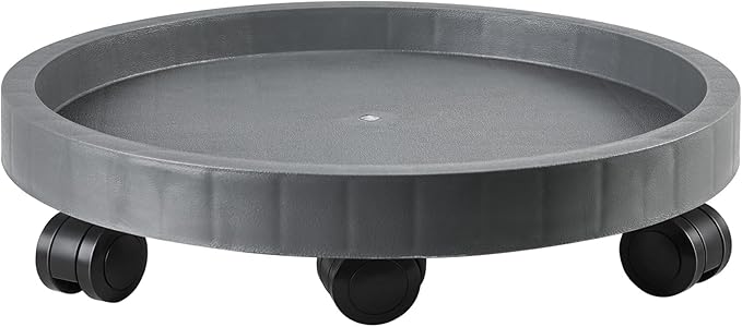 20.5 Inch Planter Caddies Rolling Saucer Caddy with Wheels, Heavy Duty Wheeled Stand for Potted Plant, Round Coaster Roller Base Tray with Casters, Flower Pot Dolly Holder for Indoor Outdoor