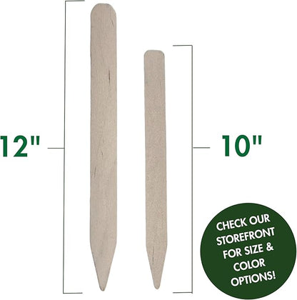 100% Natural Wood Plant Markers - 10 Inches Tall - for Field and Garden Use - Eco-Friendly & Sustainable Plant Identification - Made in USA - (Pack of 25)
