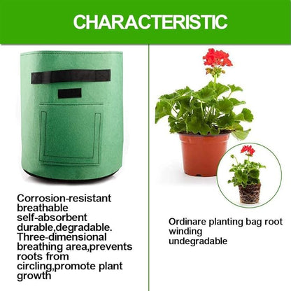2 Pack 7 Gallon Potato Grow Bags, Planter Bag Heavy Duty, Thickened Growing Bags Garden Vegetable Planter with Handles & Large Harvest Window