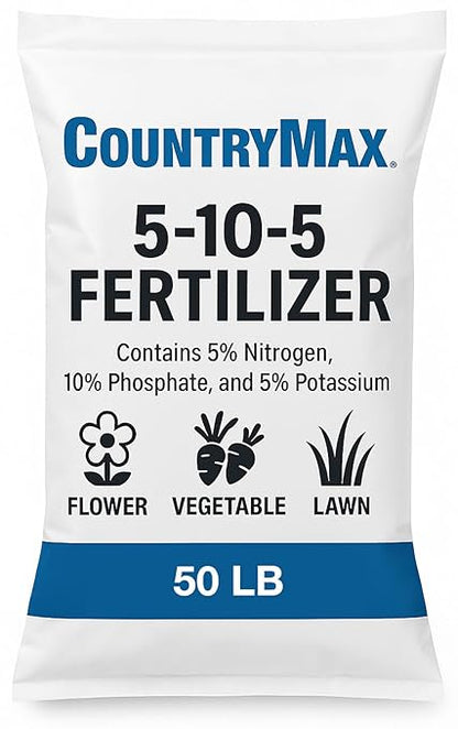5-10-5 All-Purpose Fertilizer – 50 lb Bag | Balanced Nutrient Blend for Flowers, Vegetables, Lawns & Shrubs | Promotes Strong Roots, Vibrant Blooms & Healthy Growth | Easy Application Granules