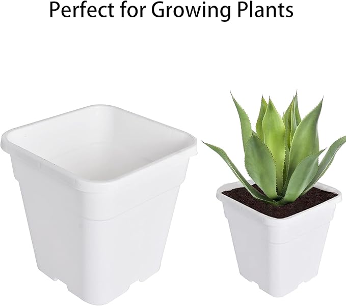Plant Pots Flower Pot 10-Pack 3 Gallon Planter Nursery Pot Garden Seedling Planters Containers Plastic Injection Molded Pots with Drainage Holes for Outdoor Indoor Plants Vegetables, White