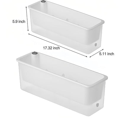 FAMZ Self Watering Pots for Indoor Plants 3 Pack Transparent Rectangular Planting Self Watering Planter，Vegetable Planters for Windowsill Patio Garden Balcony Home Porch Yard Indoor Outdoor (White)