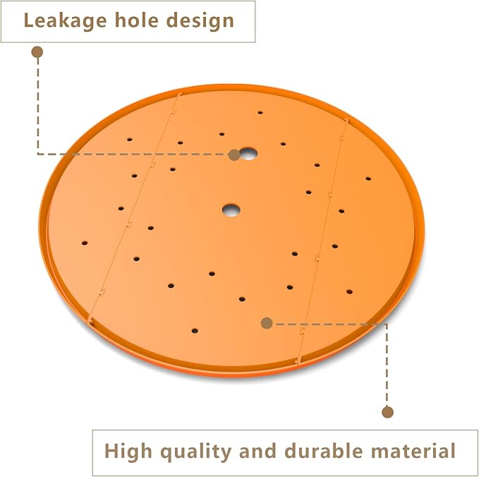 2Pcs Round Planter Insert, 10" Orange Planter Insert, Durable Plastic Disk with Drainage Holes for Place Inside Planters to Use Less Potting Soil for Tall Flower Pots Plant Containers (13inch)