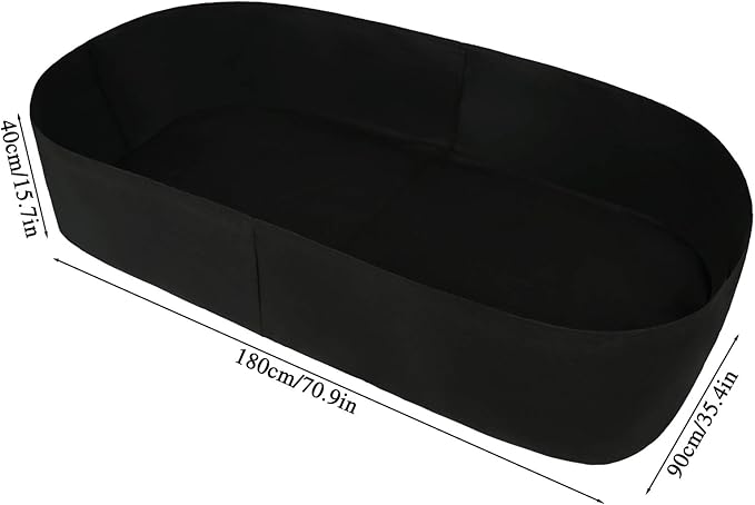 Firlar Fabric Raised Garden Bed, Fabric Raised Planting Bed Grow Bag, Fabric Pots Planting Pots for Herb Plants Flowers Vegetables, Black (35.4x70.8 Inch)
