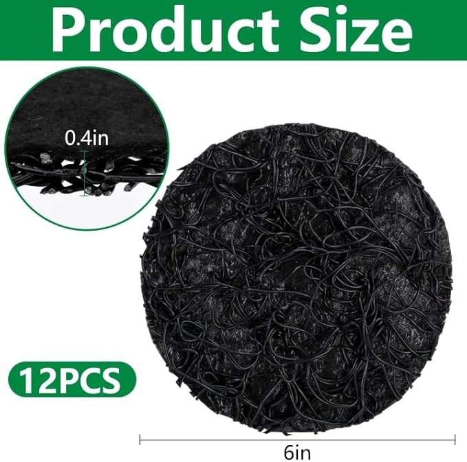 12 Pack Pot Mesh Drainage Discs, 6 Inch Thickened Drainage Hole Insert Pads, Reusable Plant Pot Bottom Mesh Mats for Indoor Outdoor Gardening to Prevent Soil Loss and Keep Root Healthy