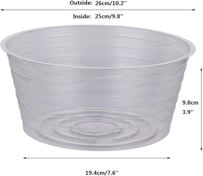 Idyllize 10 Pieces of 10 Inch Clear Thin Deep Plastic Plant Saucer Drip Tray for Pots (10'')