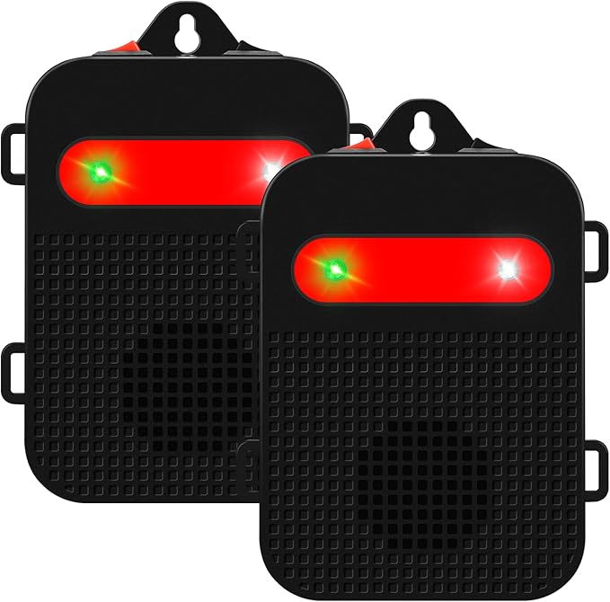 Ultrasonic Rodent Repellent Under Hood Battery Operated Pest Repeller with Strobe Lights, Humane Mouse Deterrent for Car Engines, Garage – Prevents Nesting & Wire Damage, 2 Pack