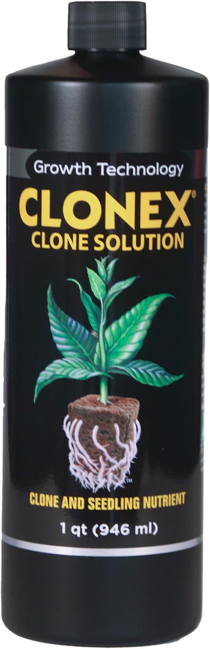 Clonex Clone Solution, Professional-Grade Nutrient Formula for Seedlings, Cuttings, and General Use. Feeds Young Plants, Helps Promote Growth & Rapid Root Development - 1 Quart