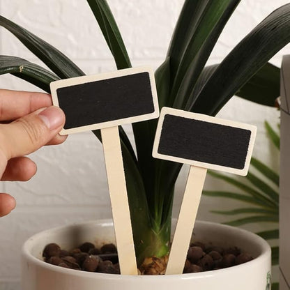 20 Pieces Mini Wooden T-Type Plant Labels Garden Plant Markers Chalkboard Stakes Gardening Plant Labels Signs for Flower Bed, Pots, Planters Wooden Garden Markers