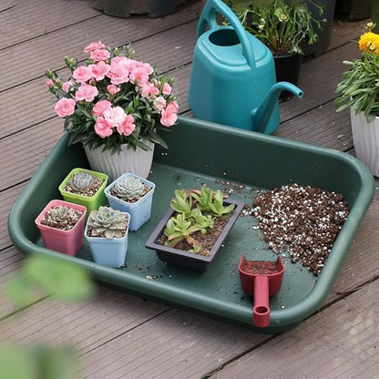 Garden Tidy Tray, Multifunctional One Piece Potting Tray for Seeding, Mixing, Growing and Storage, Succulent and Cactus Soil Potting Mix 23"x16.4"x4.3" (Black)