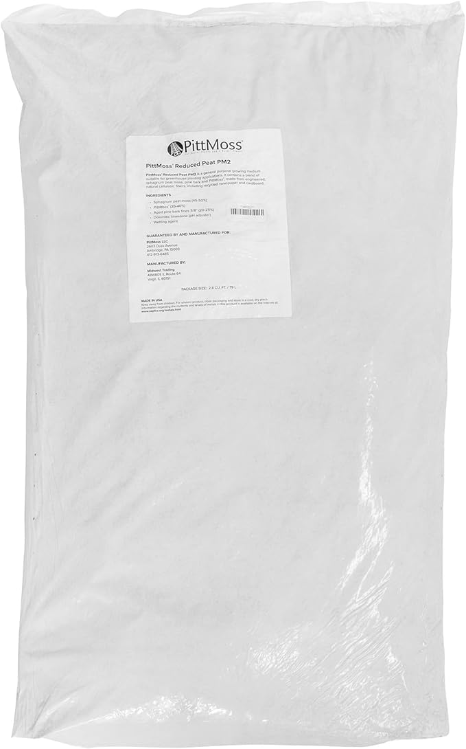 PittMoss PM2 Peat Reduced, Organic, Professional Growing Bark Mix with Sphagnum Peat, 2.8 Cubic Foot - for Gardens, Houseplants & Soil Improvement