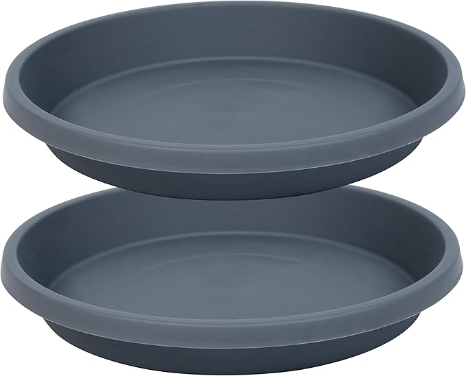 Plastic Plant Saucer for Garden 12 Inch 2 Pack Reusable Drip Trays for Outdoor Flower Pots