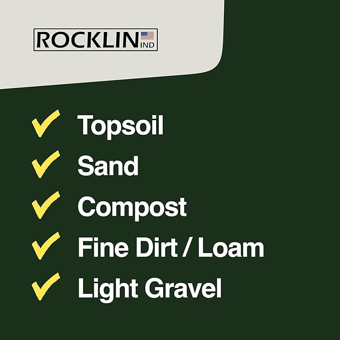 Rocklin™ Lawn Leveling Rake |Stainless Steel Surface Leveling Tool | Level Soil or Dirt Ground Surfaces Easily | 48” x 10” Ground Plate | 78” Extra Long Handle